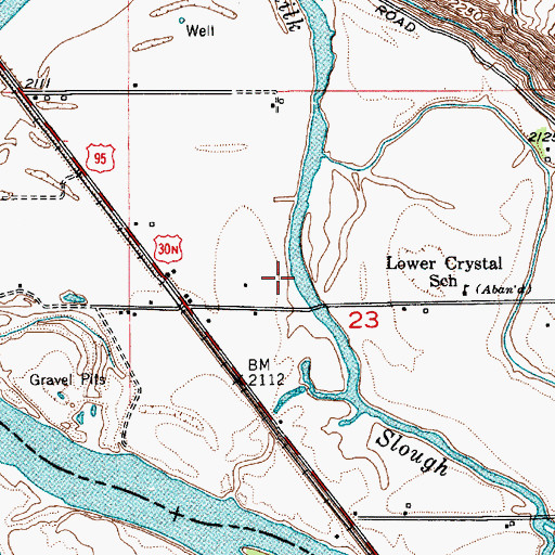 Topographic Map of Buttermilk Slough, ID
