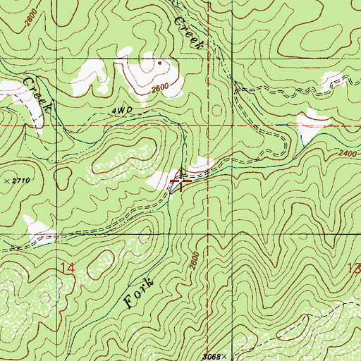 Topographic Map of Cabin Creek, ID