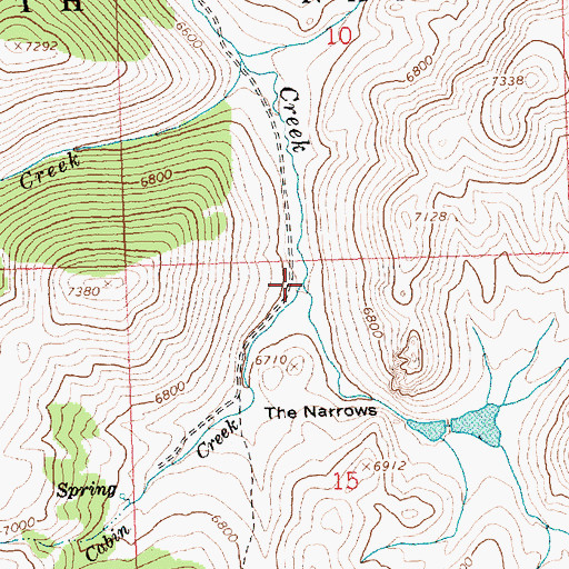 Topographic Map of Cabin Creek, ID