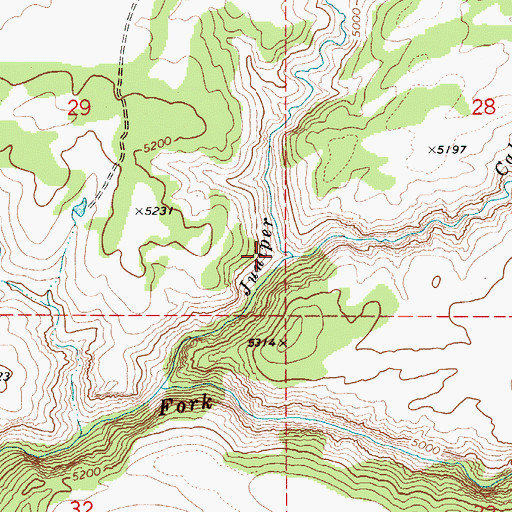 Topographic Map of Cabin Creek, ID