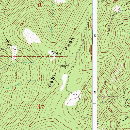 Topographic Map of Cable Peak, ID