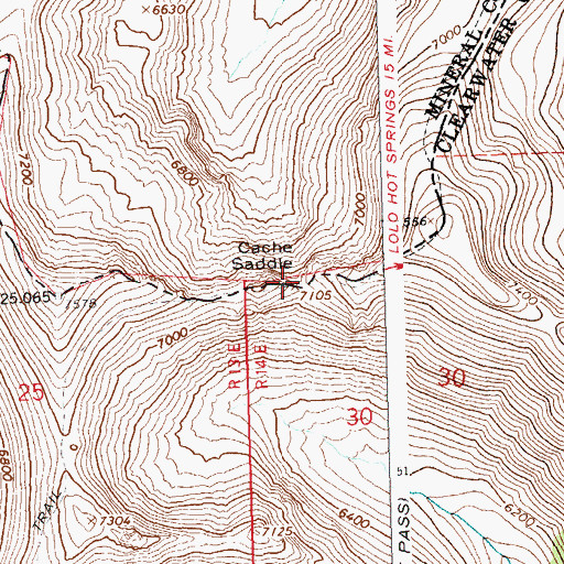 Topographic Map of Cache Saddle, ID
