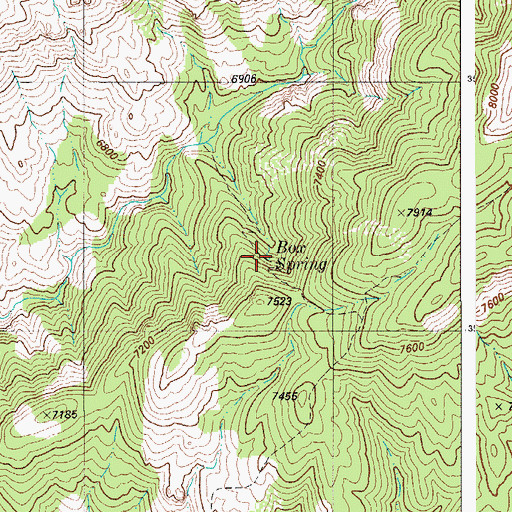 Topographic Map of Box Spring, AZ