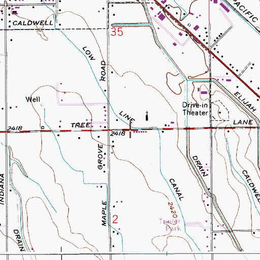 Topographic Map of Caldwell Low Line Canal, ID