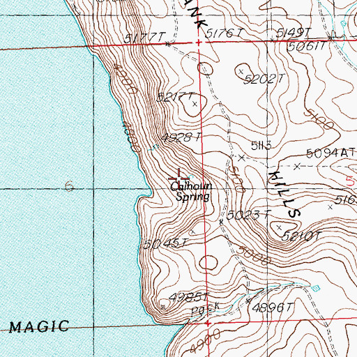 Topographic Map of Calhoun Spring, ID