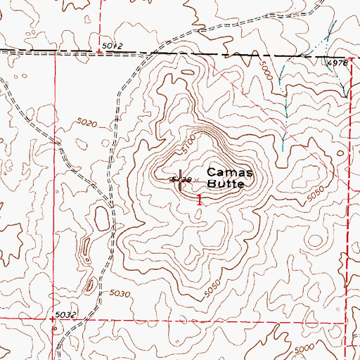 Topographic Map of Camas Butte, ID