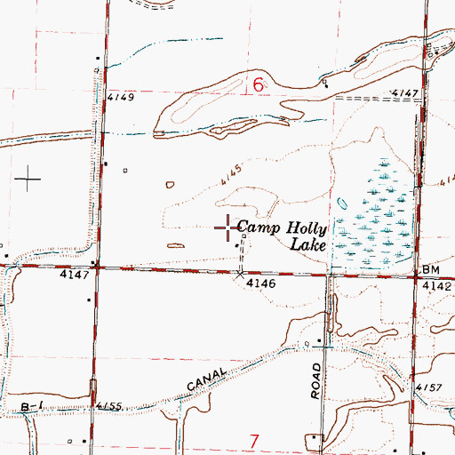 Topographic Map of Camp Holly Lake, ID