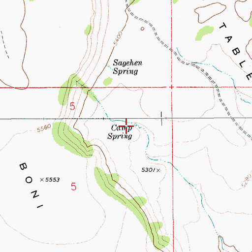 Topographic Map of Camp Spring, ID