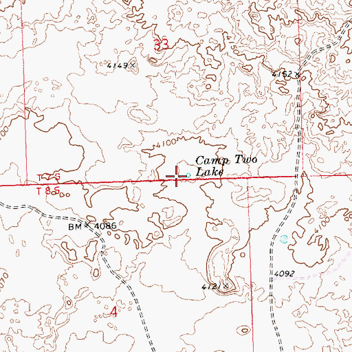 Topographic Map of Camp Two Lake, ID