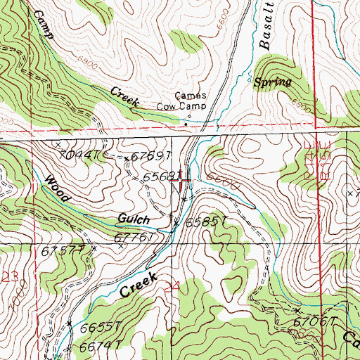 Topographic Map of Cannonball Creek, ID