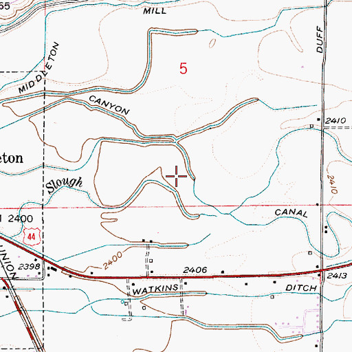 Topographic Map of Canyon Canal, ID