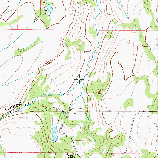 Topographic Map of Canyon Creek, ID