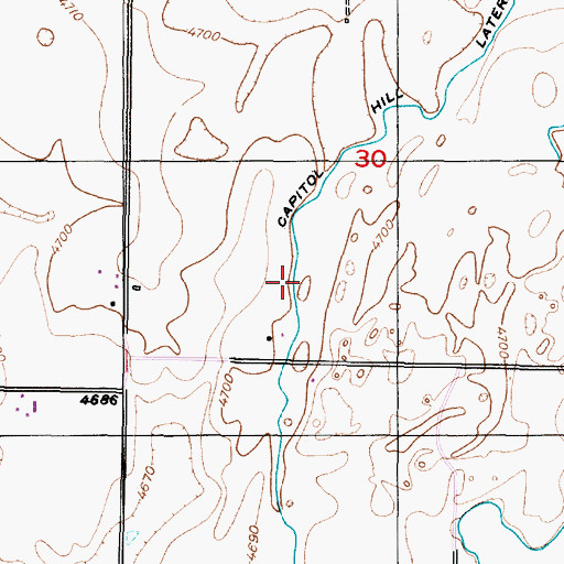 Topographic Map of Capital Hill Lateral, ID