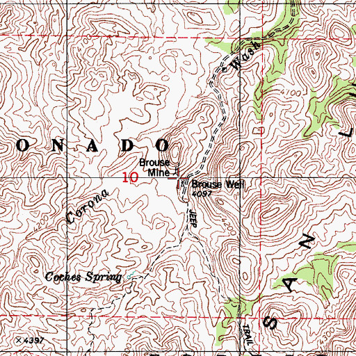 Topographic Map of Brouse Well, AZ