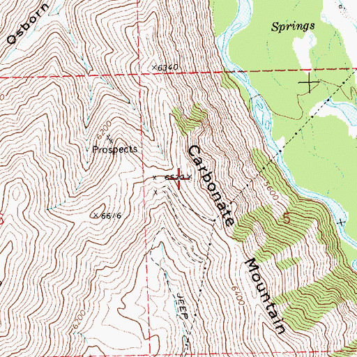 Topographic Map of Carbonate Mountain, ID