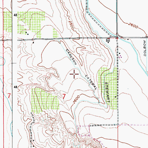 Topographic Map of Carlson Lateral, ID