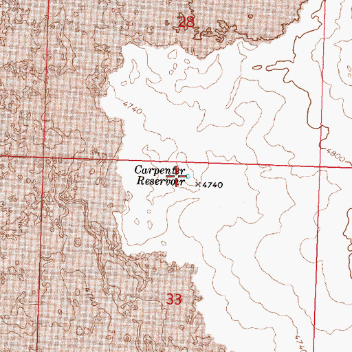 Topographic Map of Carpenter Reservoir, ID