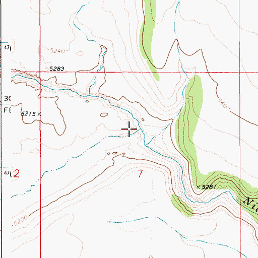 Topographic Map of Castle Creek, ID