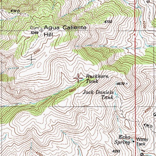 Topographic Map of Buckhorn Tank, AZ