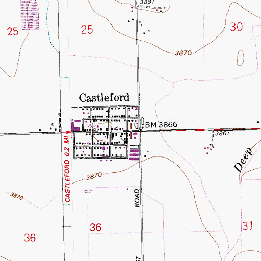 Topographic Map of Castleford, ID