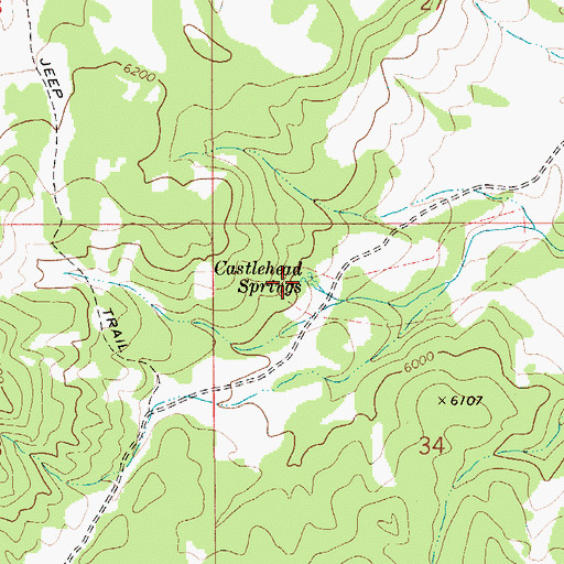 Topographic Map of Castlehead Spring, ID
