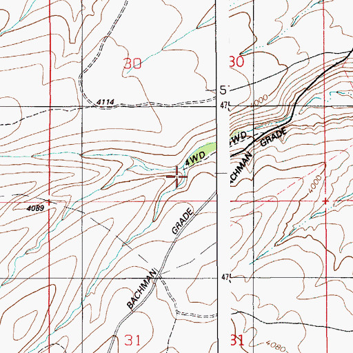 Topographic Map of Cat Creek, ID