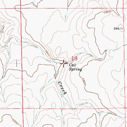 Topographic Map of Cat Spring, ID