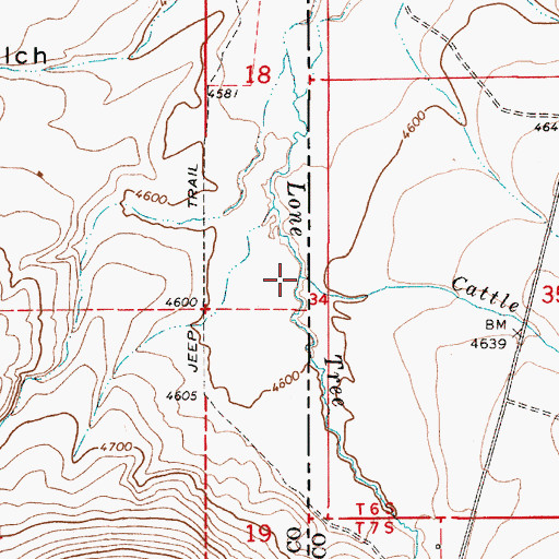 Topographic Map of Cattle Creek, OR
