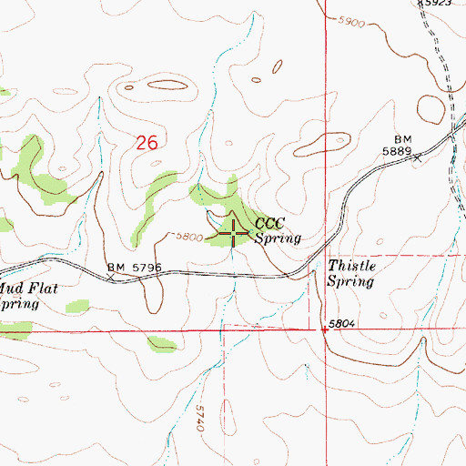Topographic Map of Ccc Spring, ID