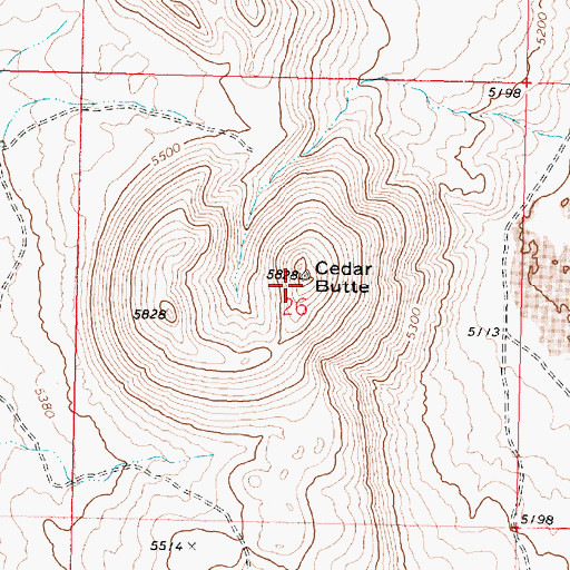 Topographic Map of Cedar Butte, ID