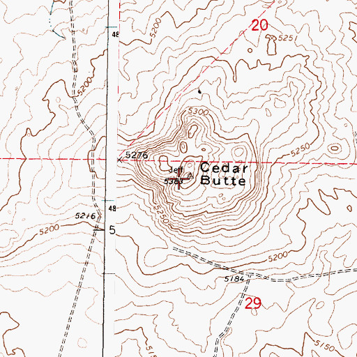 Topographic Map of Cedar Butte, ID