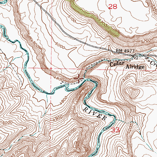 Topographic Map of Cedar Creek, ID
