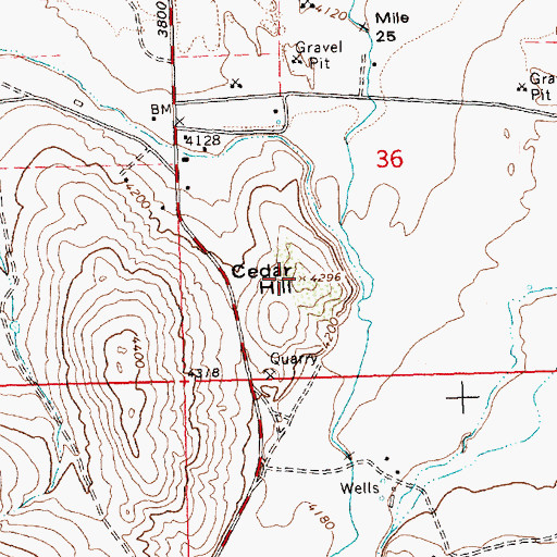 Topographic Map of Cedar Hill, ID