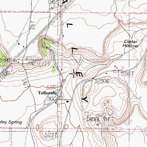 Topographic Map of Cedar Hollow, ID