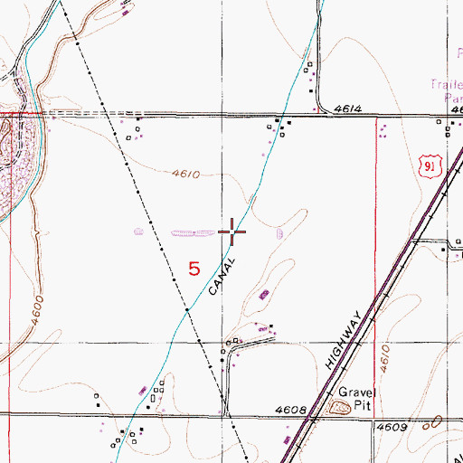 Topographic Map of Cedar Point Canal, ID