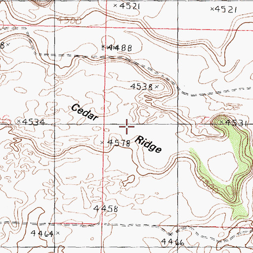 Topographic Map of Cedar Ridge, ID
