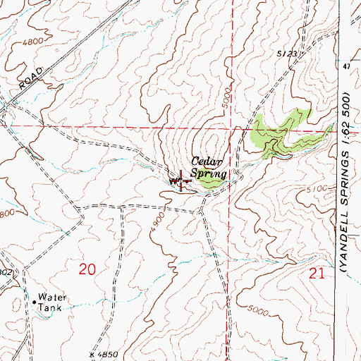 Topographic Map of Cedar Spring, ID