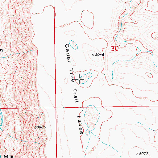 Topographic Map of Cedar Tree Trail Lakes, ID