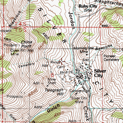 Topographic Map of Cemetery Gulch, ID
