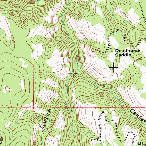 Topographic Map of Center Creek, ID
