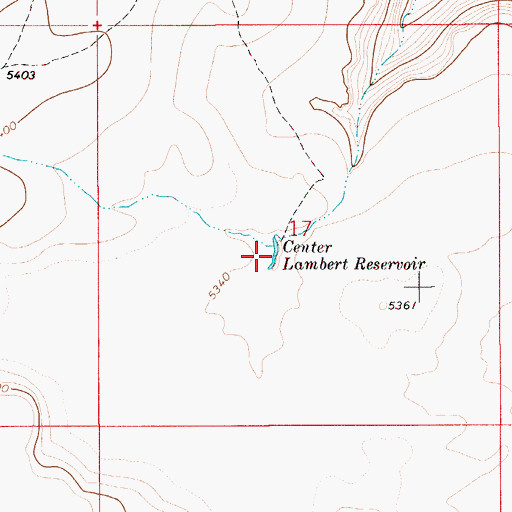 Topographic Map of Center Lambert Reservoir, ID