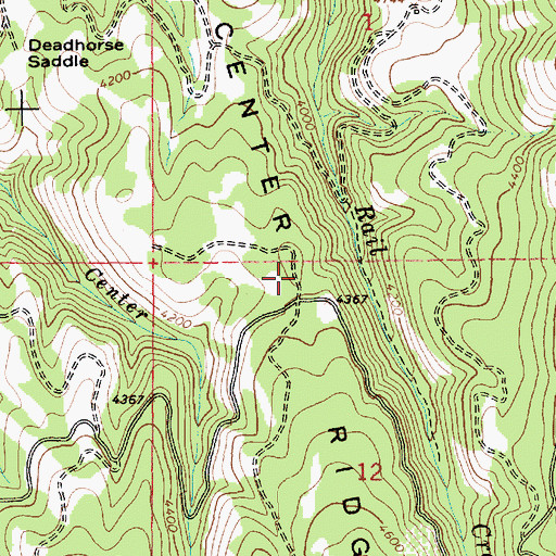 Topographic Map of Center Ridge, ID