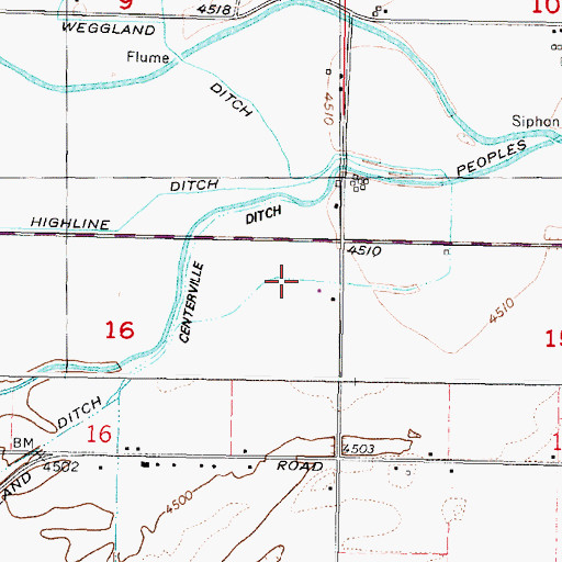 Topographic Map of Centerville Ditch, ID