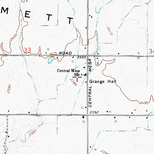 Topographic Map of Central Mesa School, ID
