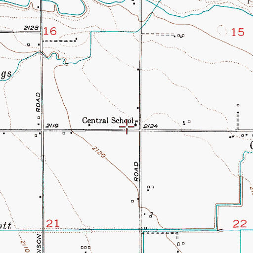 Topographic Map of Central School, ID