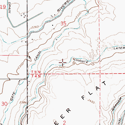Topographic Map of Chance Lateral, ID