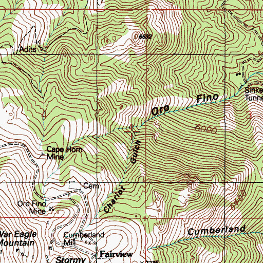 Topographic Map of Chariot Gulch, ID