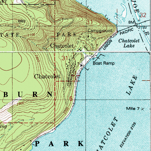 Topographic Map of Chatcolet, ID