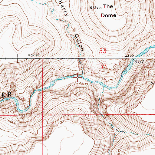 Topographic Map of Cherry Gulch, ID