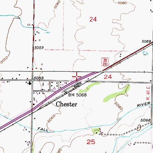 Topographic Map of Chester, ID